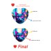 Heart Pin Button Badge 2.24 x 2.05 inch (57x52mm)